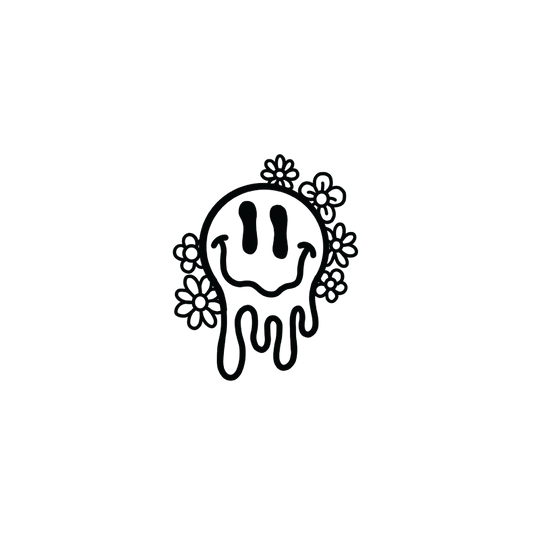 Oh My Ink temporary tattoo - Melted Smile with Flowers