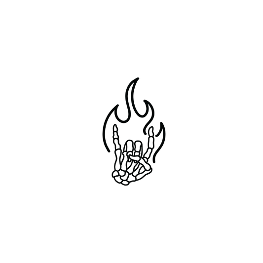 Skull Art (Rock Hand w/ Fire)