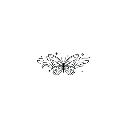 Oh My Ink temporary tattoo - Butterfly with Smoke