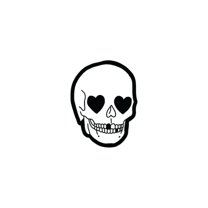 Oh My Ink temporary tattoo - Skull with Heart Shaped Eyes